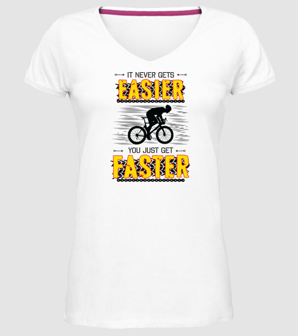 it never gets easier model alb pe tricou