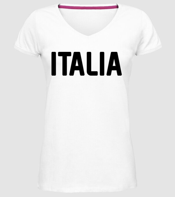 Italia model alb pe tricou