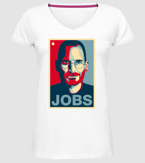 Jobs pop art model alb pe tricou