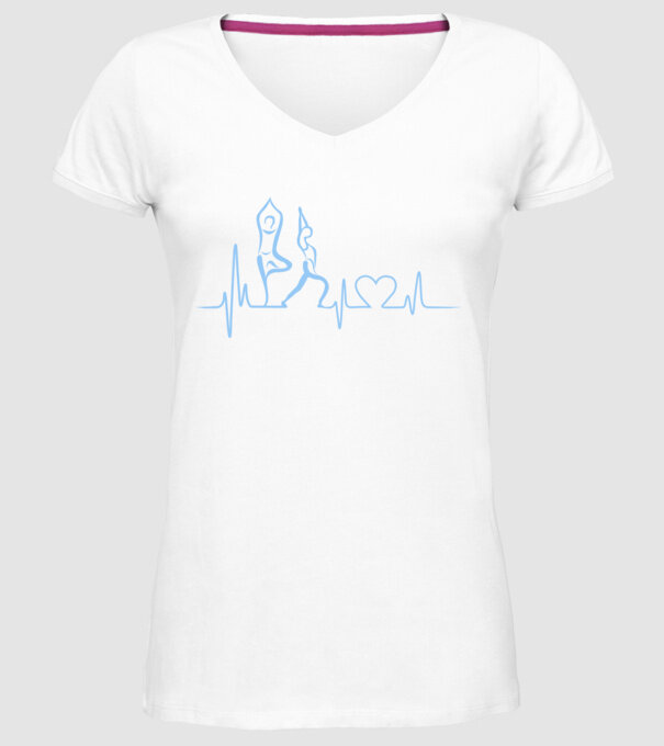 Inimă Yoga model alb pe tricou