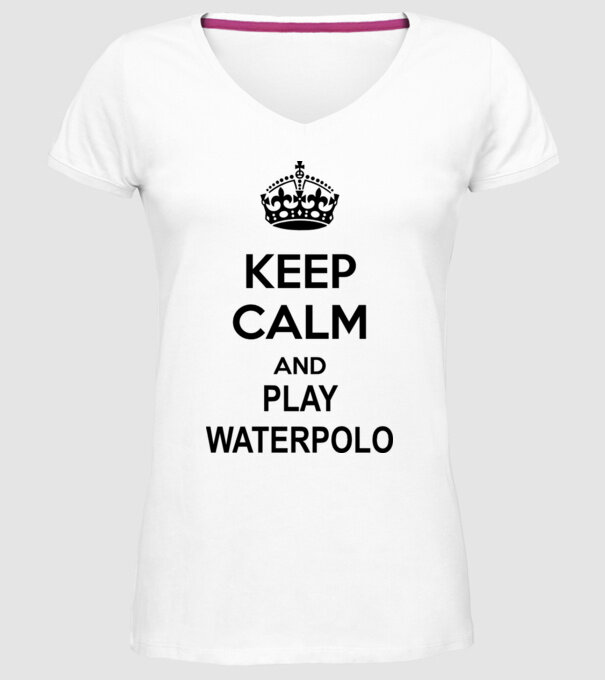 Keep Calm and play waterpolo model alb pe tricou