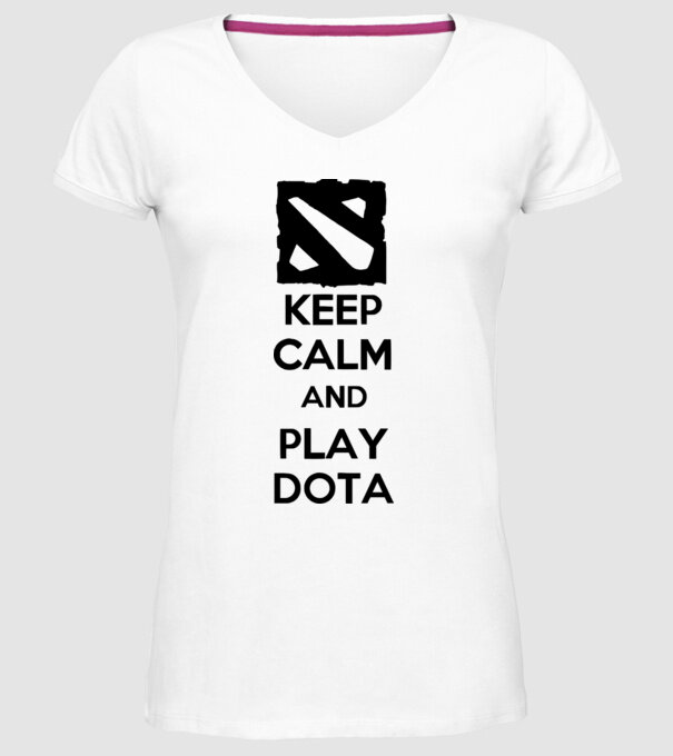 keep calm play dota model alb pe tricou
