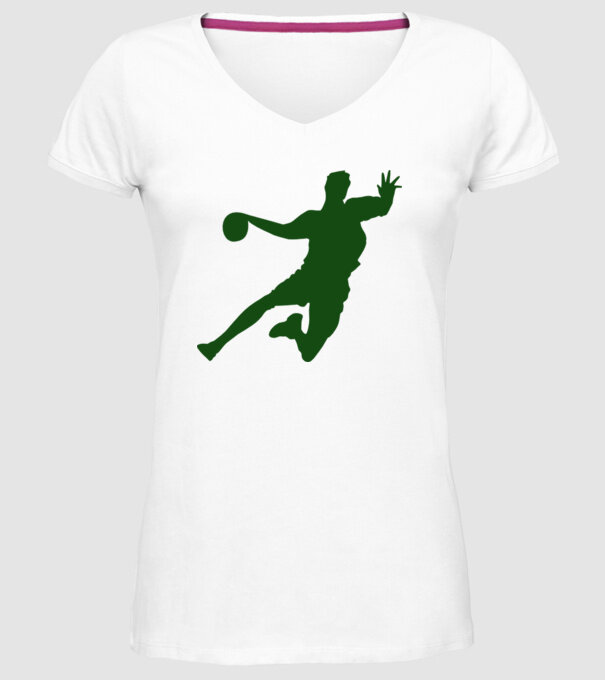 Voleibalist model alb pe tricou