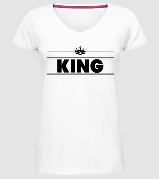 King model alb pe tricou