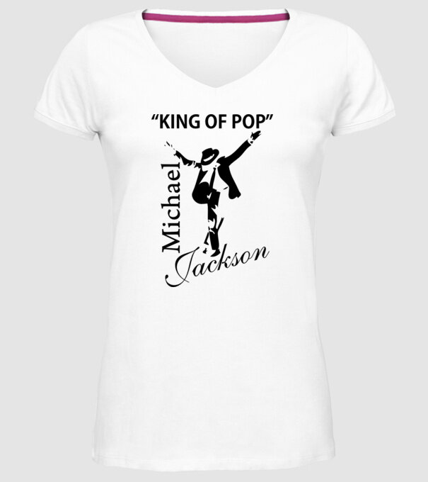 King Of Pop model alb pe tricou
