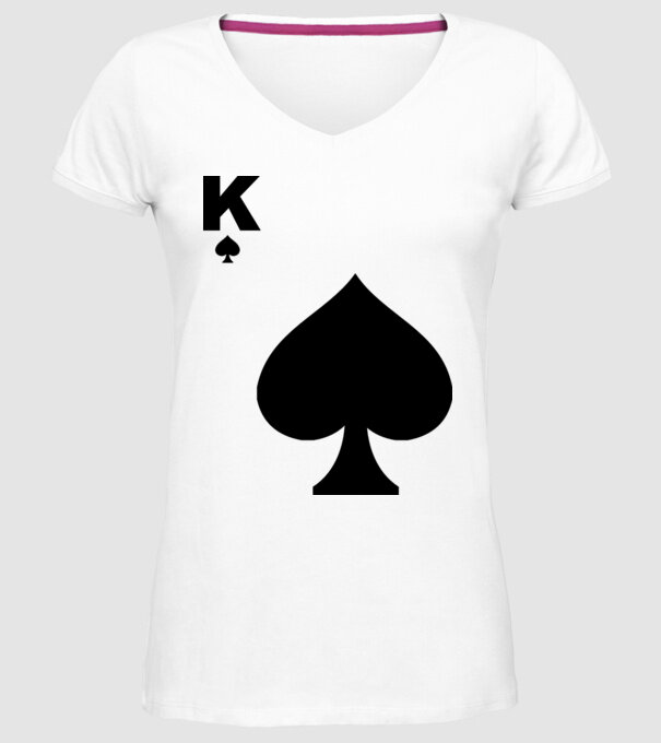 Rege model alb pe tricou