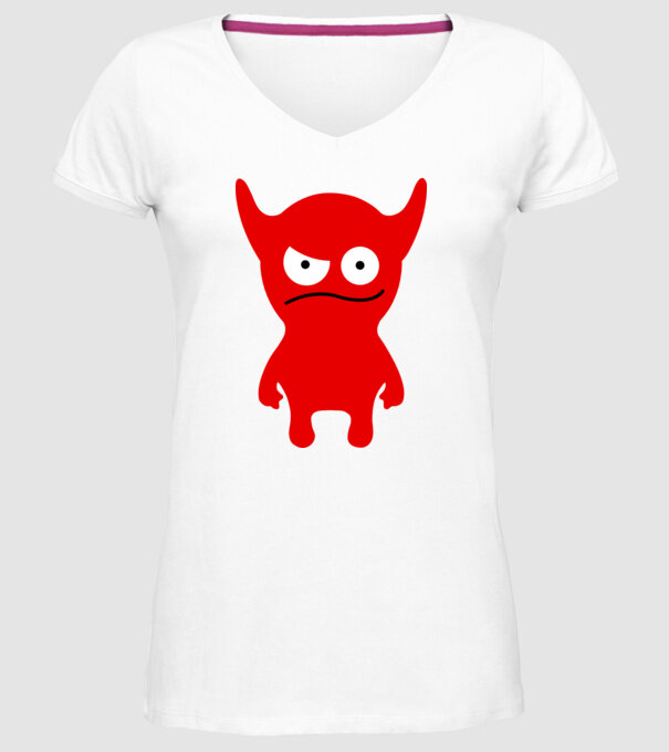micul diavol model alb pe tricou