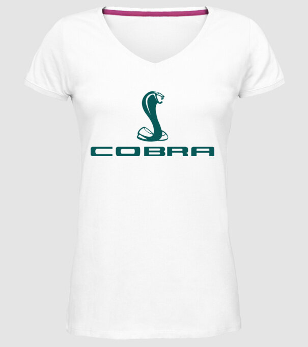 Cobra model alb pe tricou