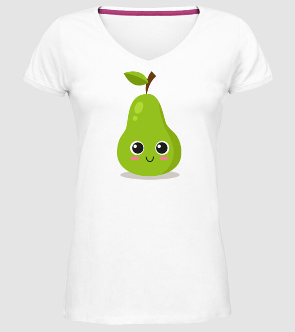 Pere model alb pe tricou