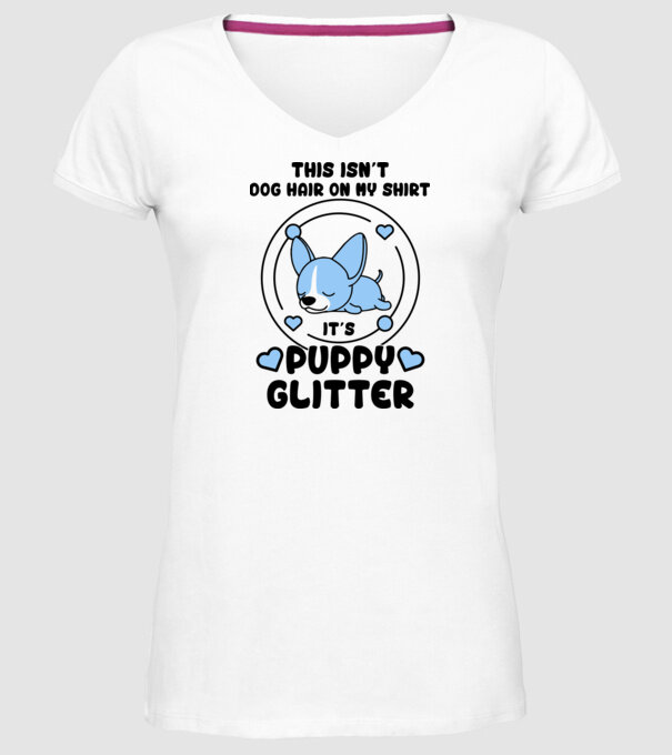 Paiete câine model alb pe tricou