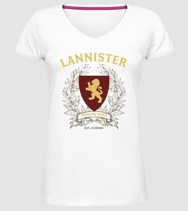 Lannister model alb pe tricou