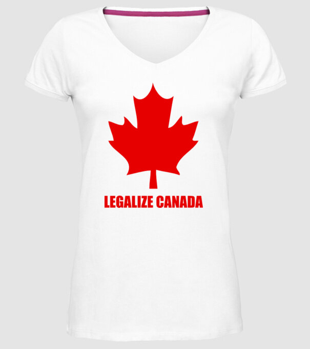 Legalize Canada model alb pe tricou
