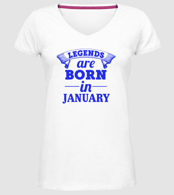 Legends are born in January model alb pe tricou
