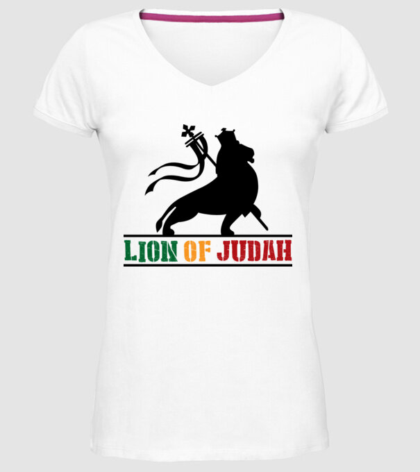 Lion Of Judah model alb pe tricou