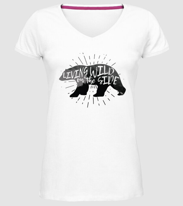 Living on a wild side model alb pe tricou