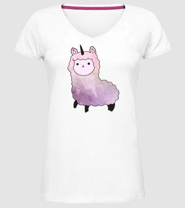 Llamacorn cutie model alb pe tricou