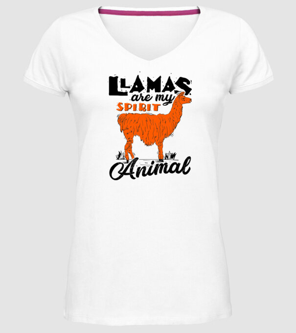 Llamas are my spirit animal model alb pe tricou