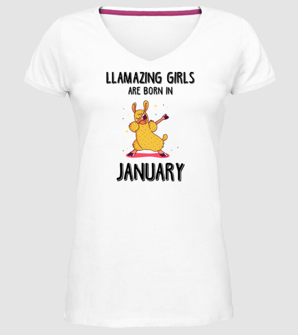 llamazing girls are born in january black model alb pe tricou