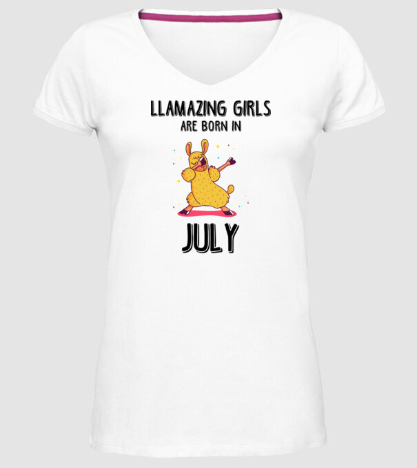 Llamazing girls are born in july black model alb pe tricou