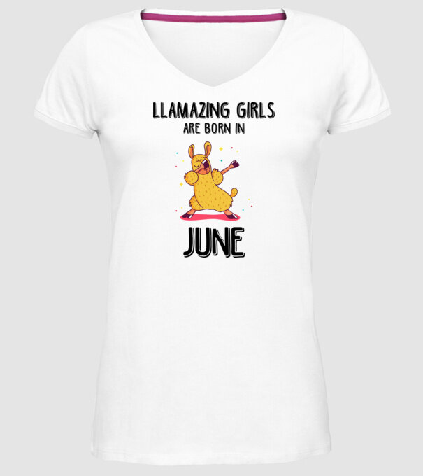 llamazing girls are born in june black model alb pe tricou