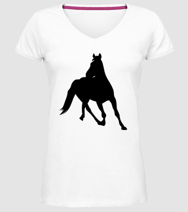 cal model alb pe tricou