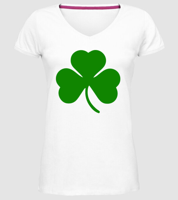Trifoi model alb pe tricou