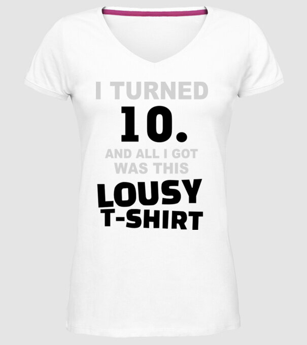Lousy T-shirt 10 model alb pe tricou
