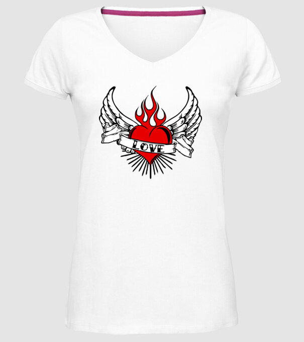 love model alb pe tricou