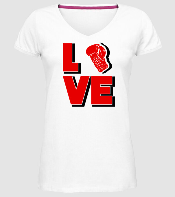 LOVE BOX model alb pe tricou