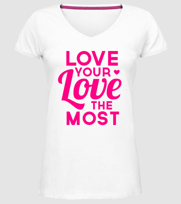 love most model alb pe tricou