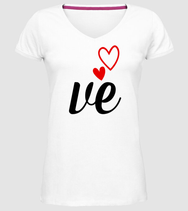 Cuplu LOVE model alb pe tricou