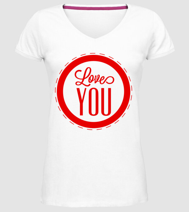 love you model alb pe tricou