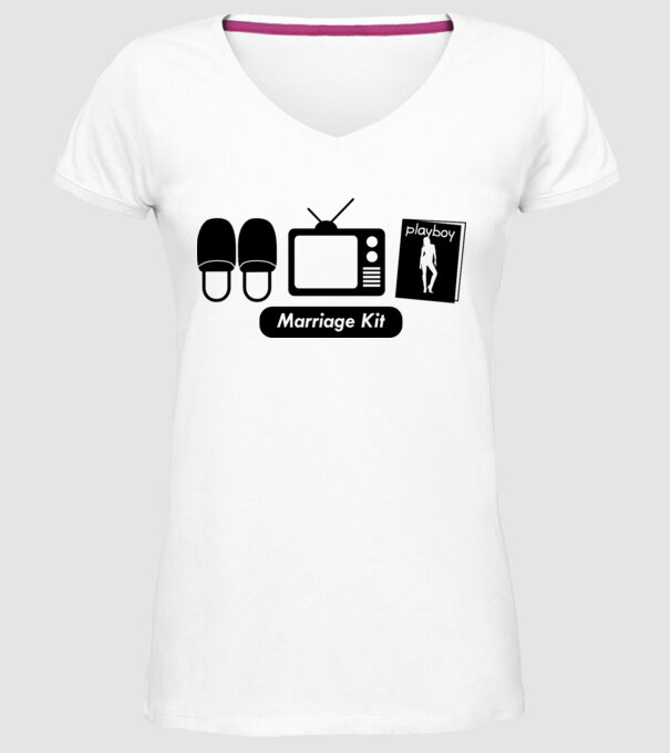 Marriage kit model alb pe tricou