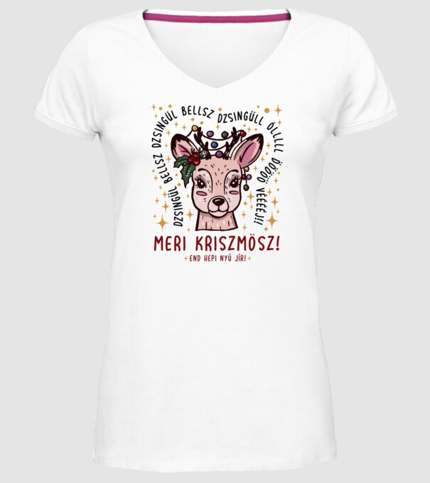 Cană dimensionată meri cristmăs djingăl bel model alb pe tricou