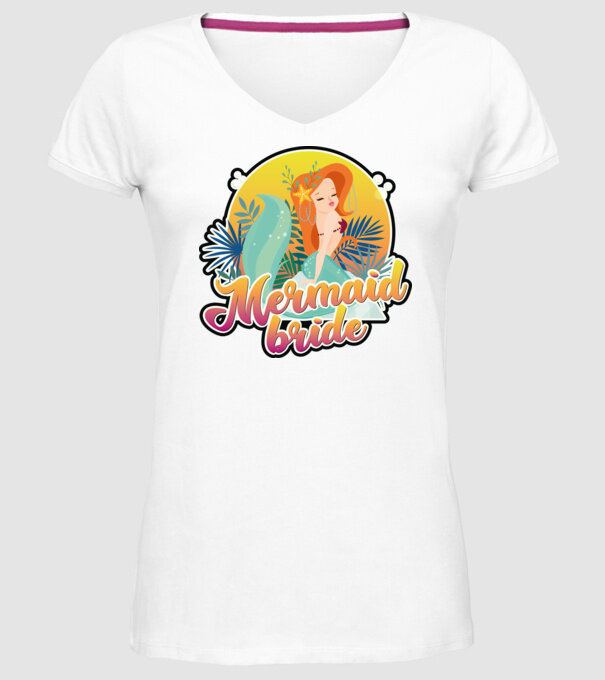 Mermaid bride hawaii model alb pe tricou