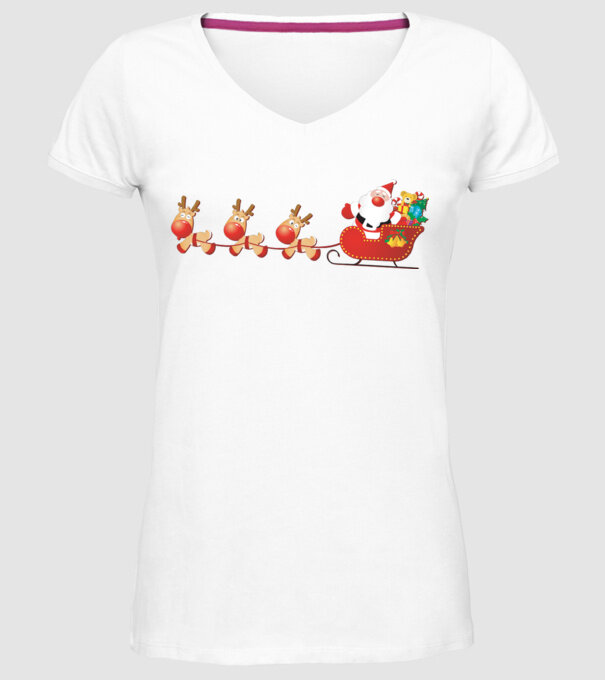 moș Nicolae model alb pe tricou