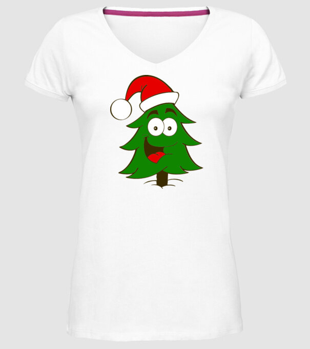 Brad Moș Crăciun 4 culori model alb pe tricou