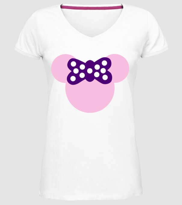 Minnie model alb pe tricou