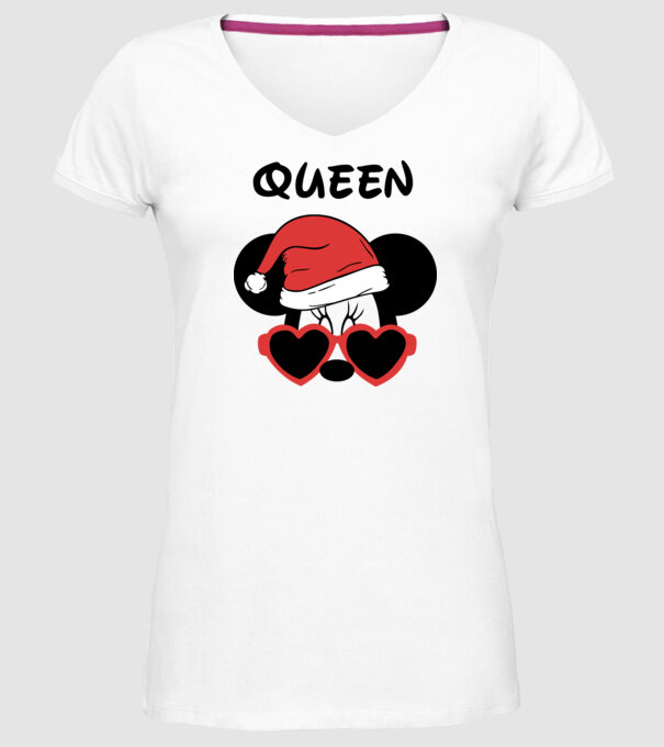 minnie santa queen model alb pe tricou