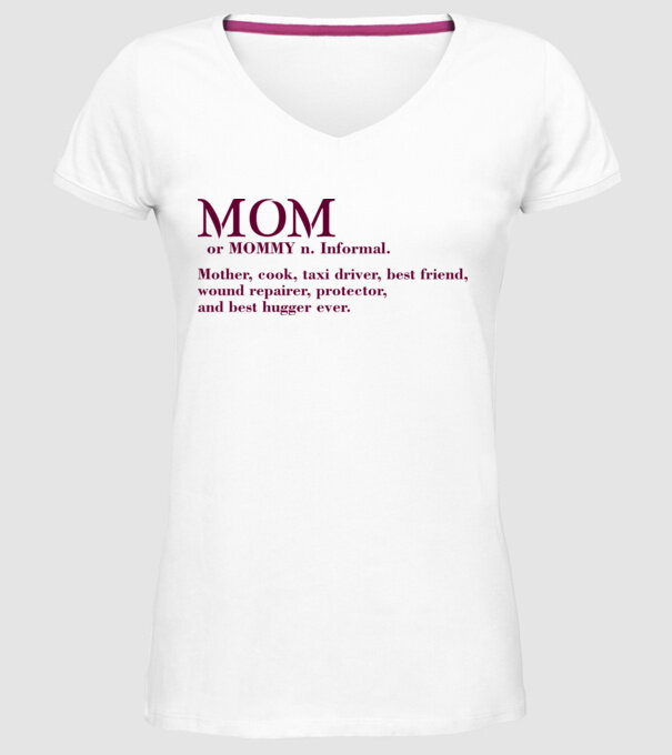Mom definition model alb pe tricou