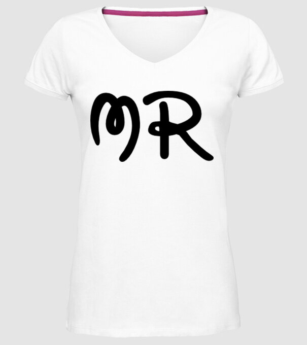 Mr model alb pe tricou