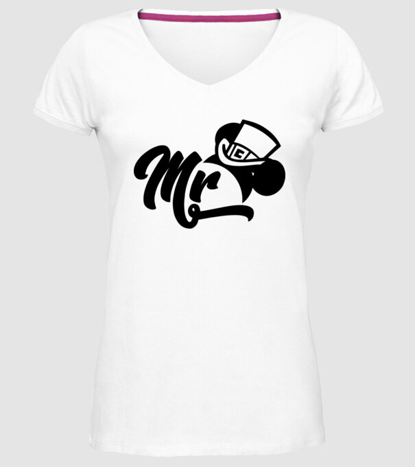 Mr Mouse model alb pe tricou