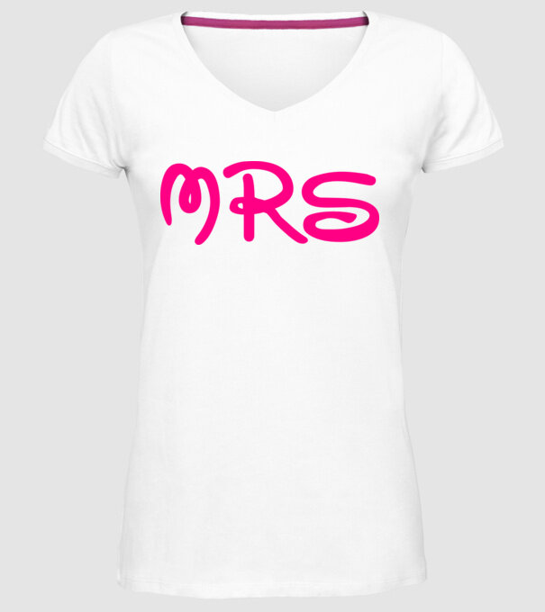 Mrs model alb pe tricou