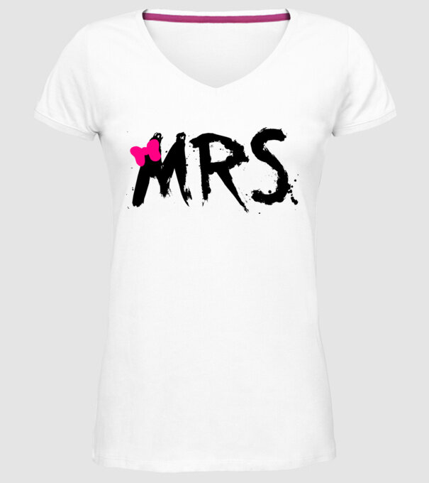 Mrs. model alb pe tricou