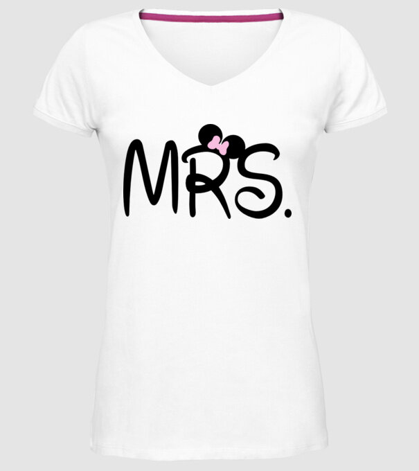 Mrs. model alb pe tricou