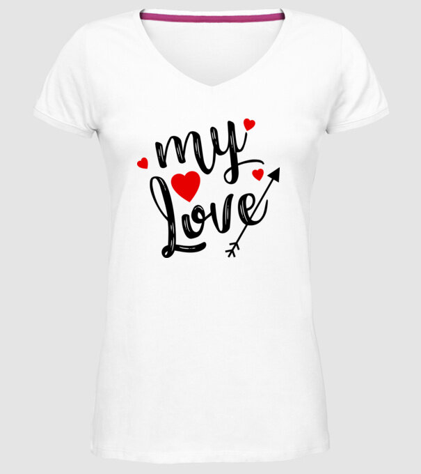 My love model alb pe tricou