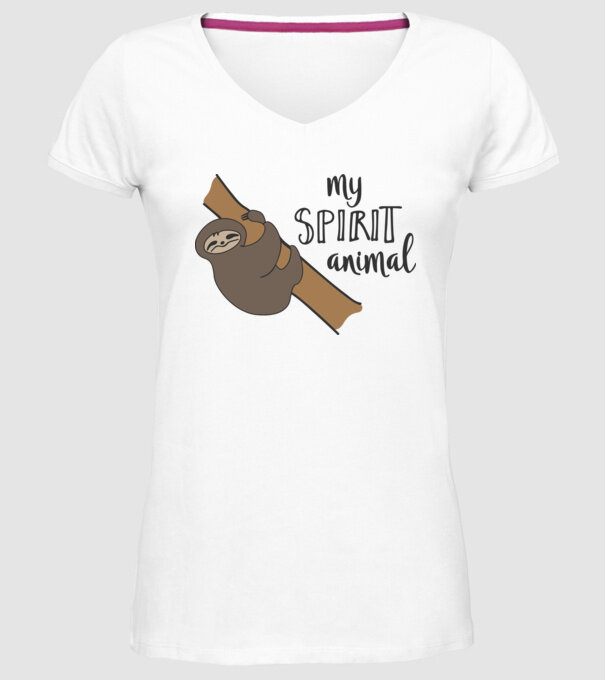 My spirit animal model alb pe tricou