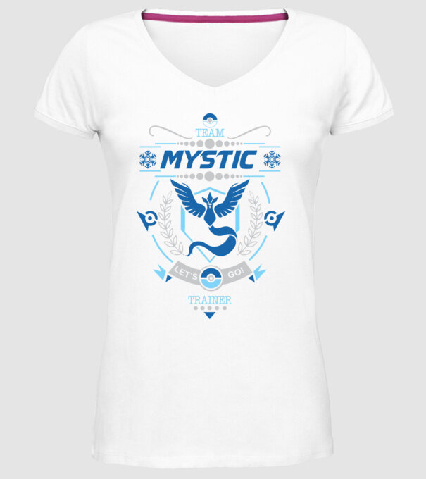Mystic team model alb pe tricou