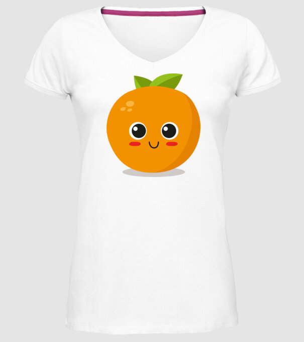 Portocală model alb pe tricou