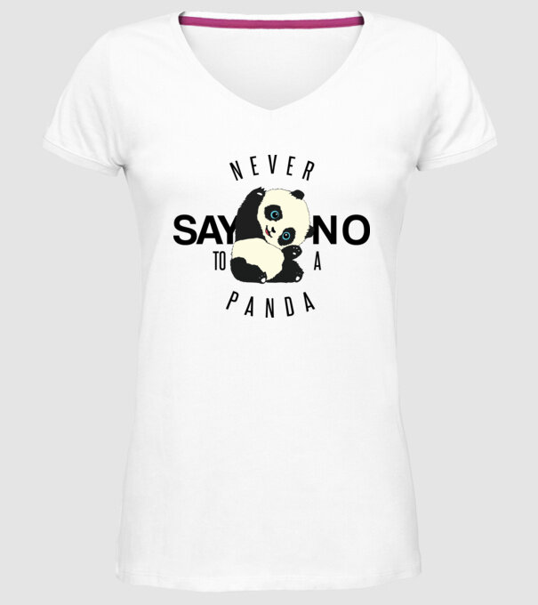 Never say no model alb pe tricou
